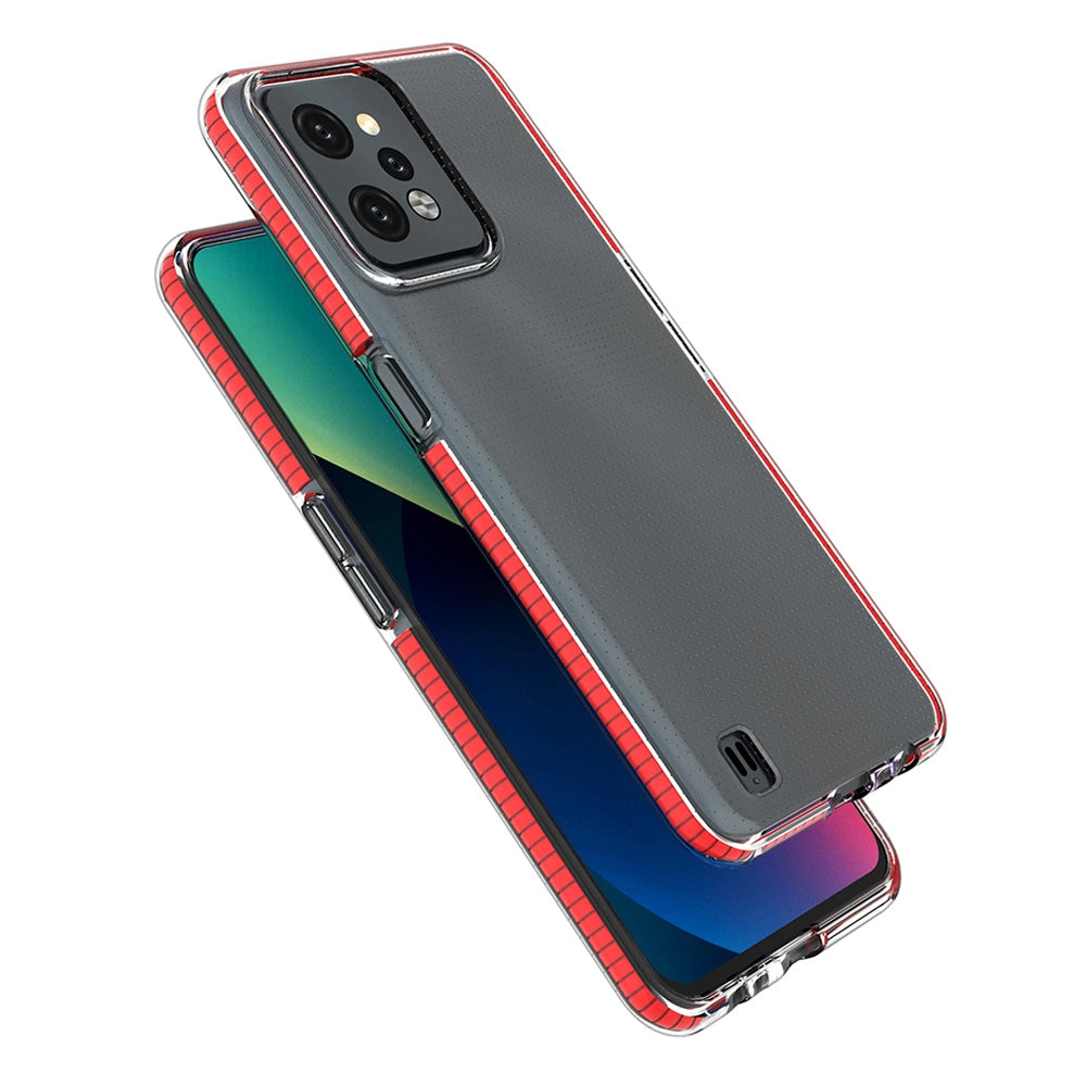 Spring Case til Realme C31 silikonhylster med lyserød ramme