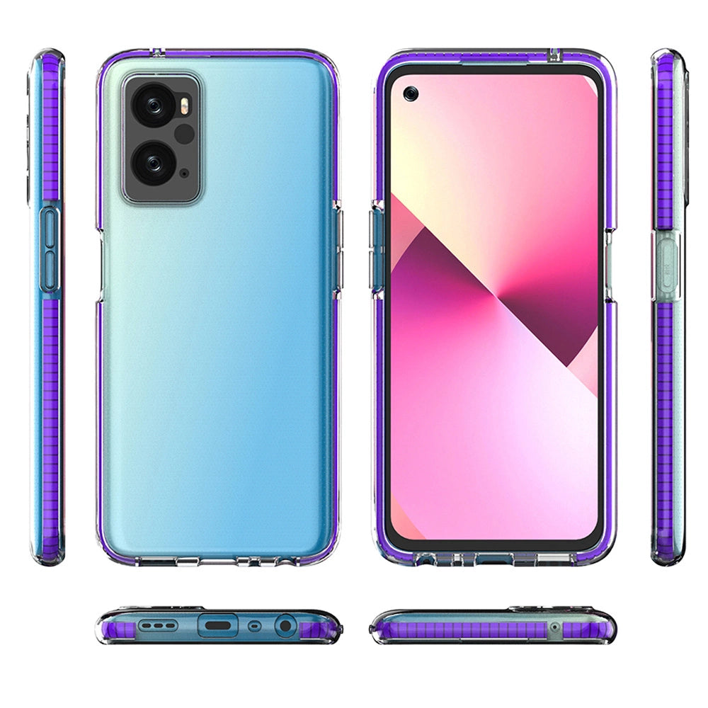 Spring Case Cover til Realme 9i, Oppo A36 / A76 / A96 Silicone Cover med Frame lyserød