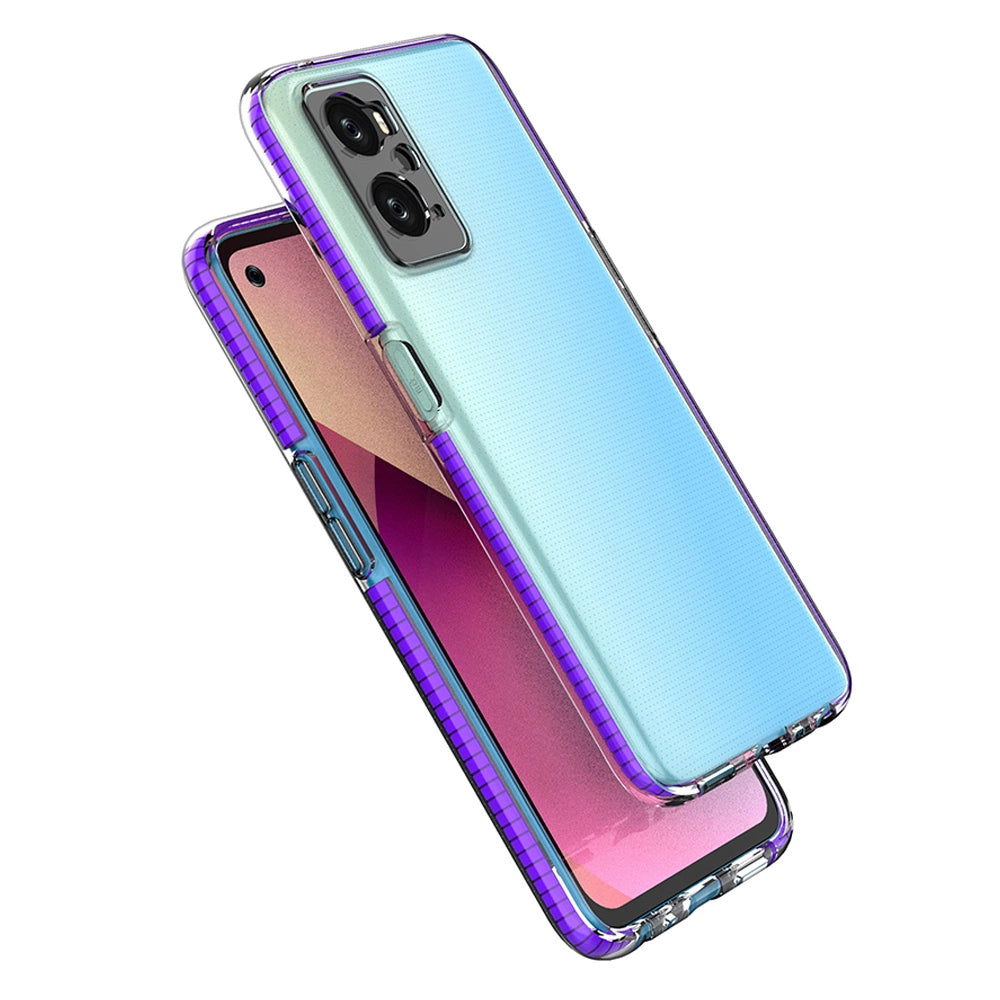 Spring Case Cover til Realme 9i, Oppo A36 / A76 / A96 Silicone Cover med Frame lyserød