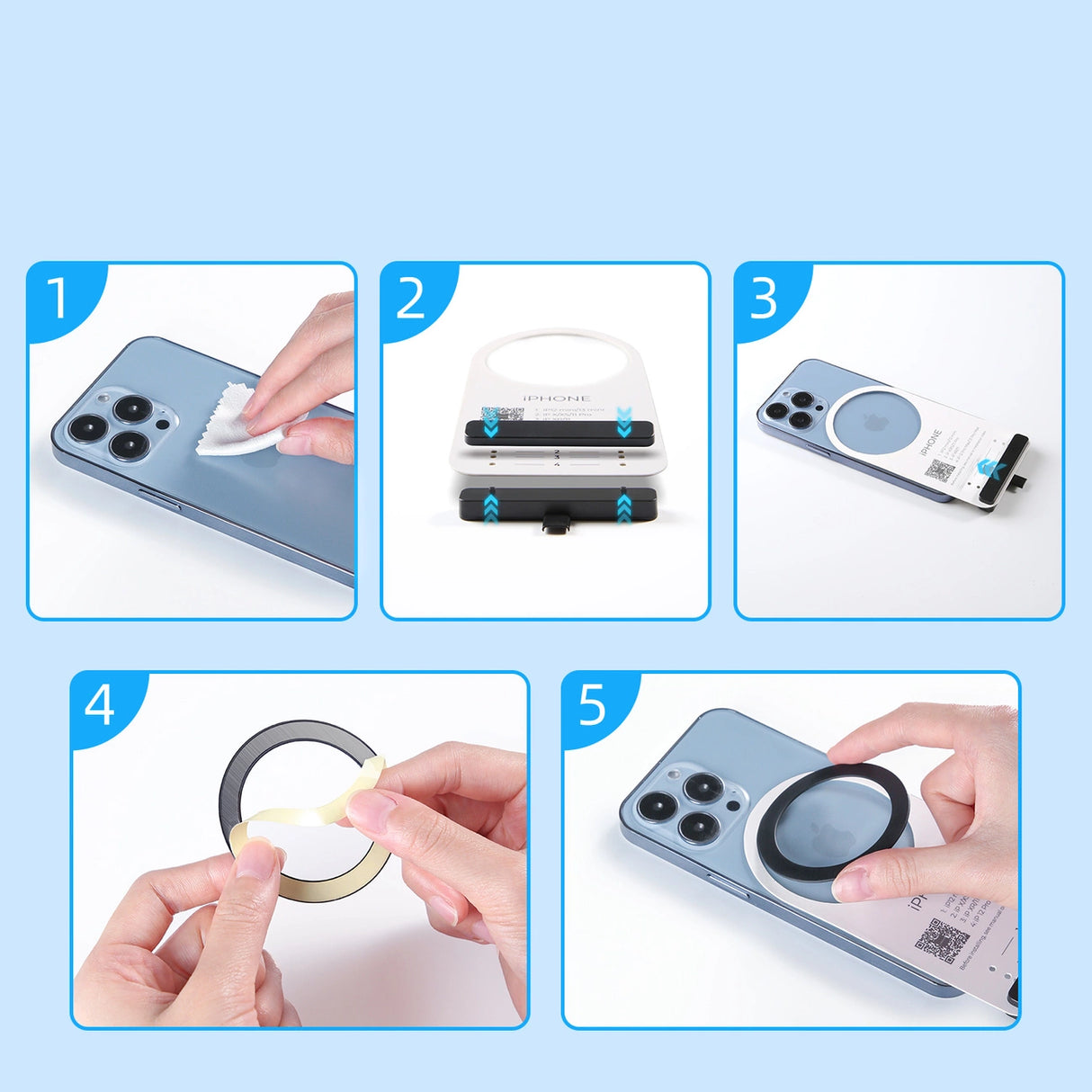 Joyroom sæt af metal magnetiske ringe til smartphone 2 st. pink (JR-Mag-M3)