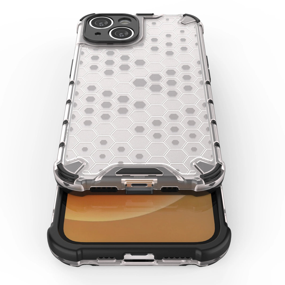 Honeycomb case til iPhone 14 pansret hybrid cover sort