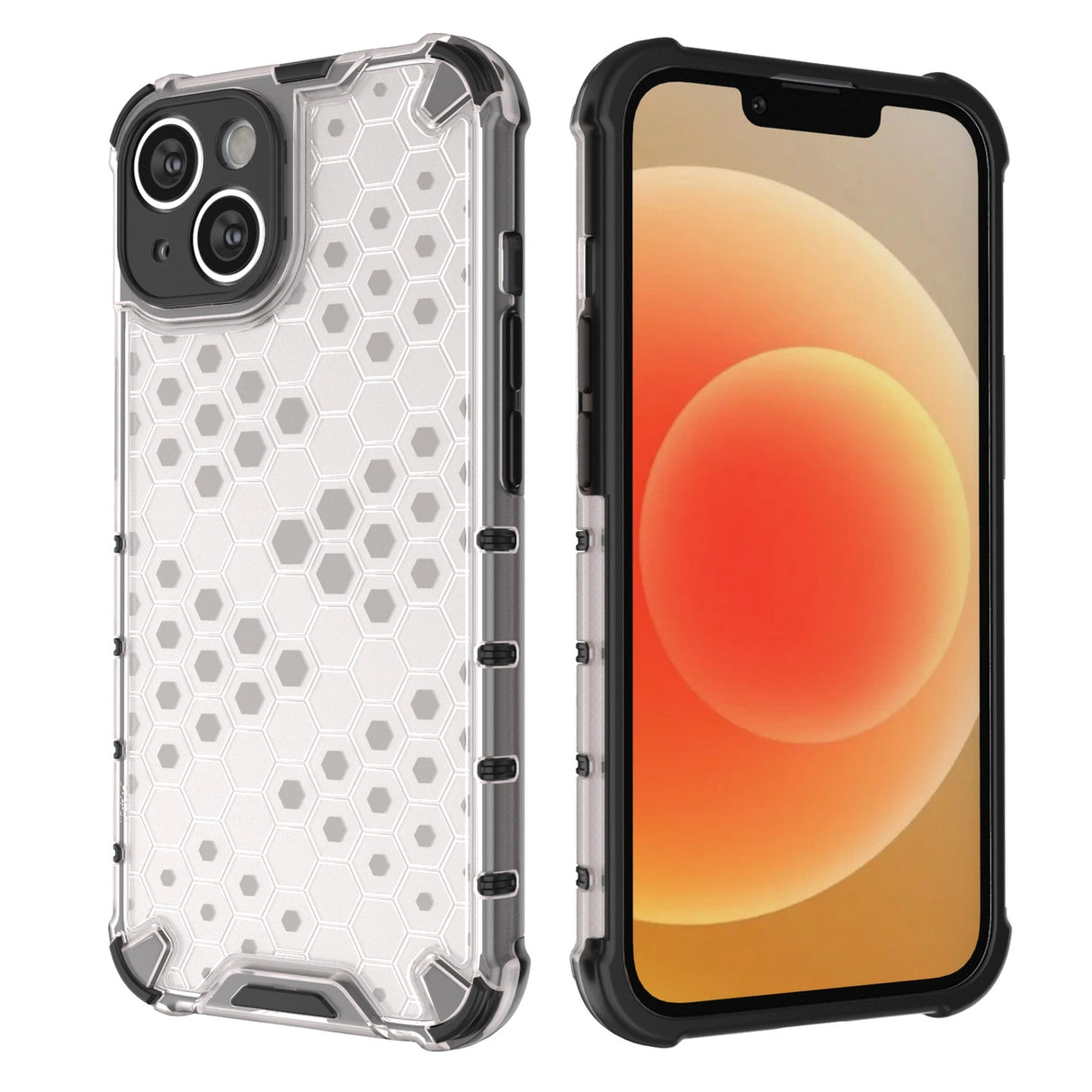 Honeycomb case til iPhone 14 pansret hybrid cover sort