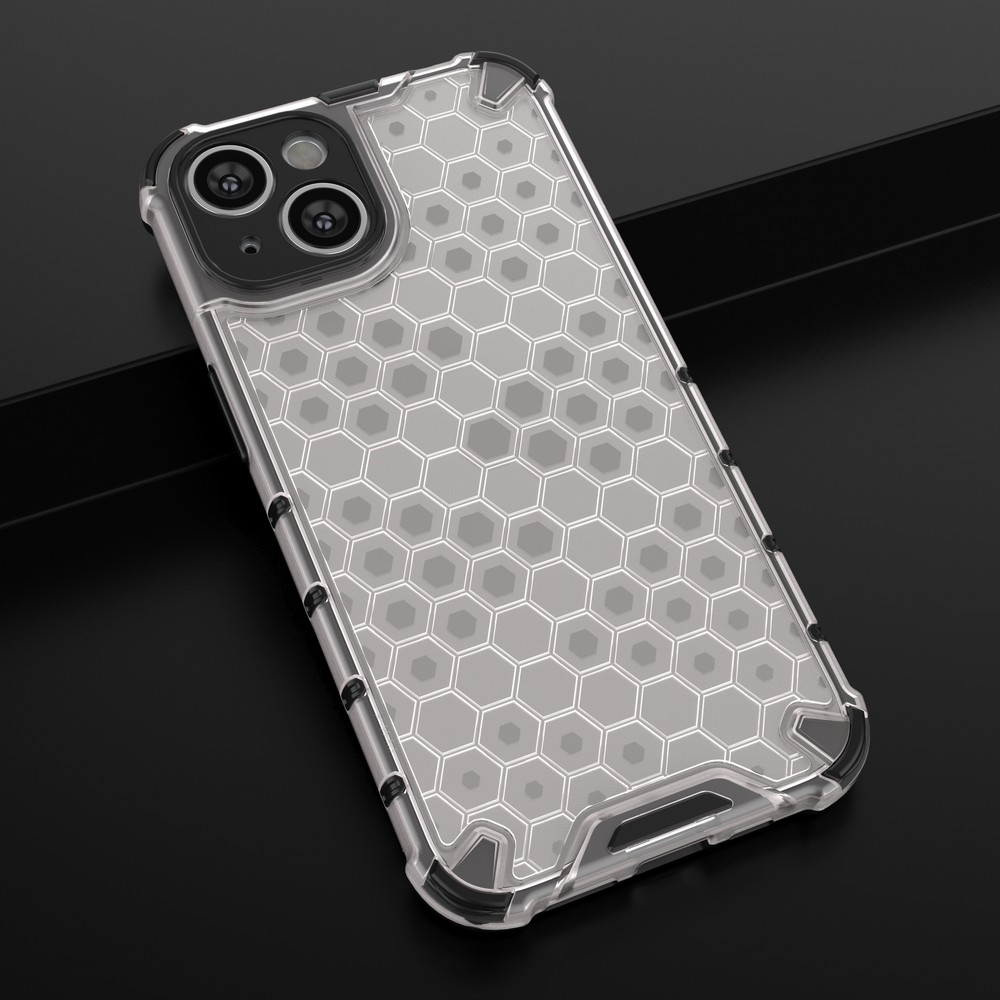 Honeycomb case til iPhone 14 Plus pansret hybrid cover gennemsigtigt