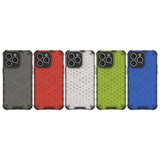Honeycomb case til iPhone 14 Pro pansret hybrid cover blå
