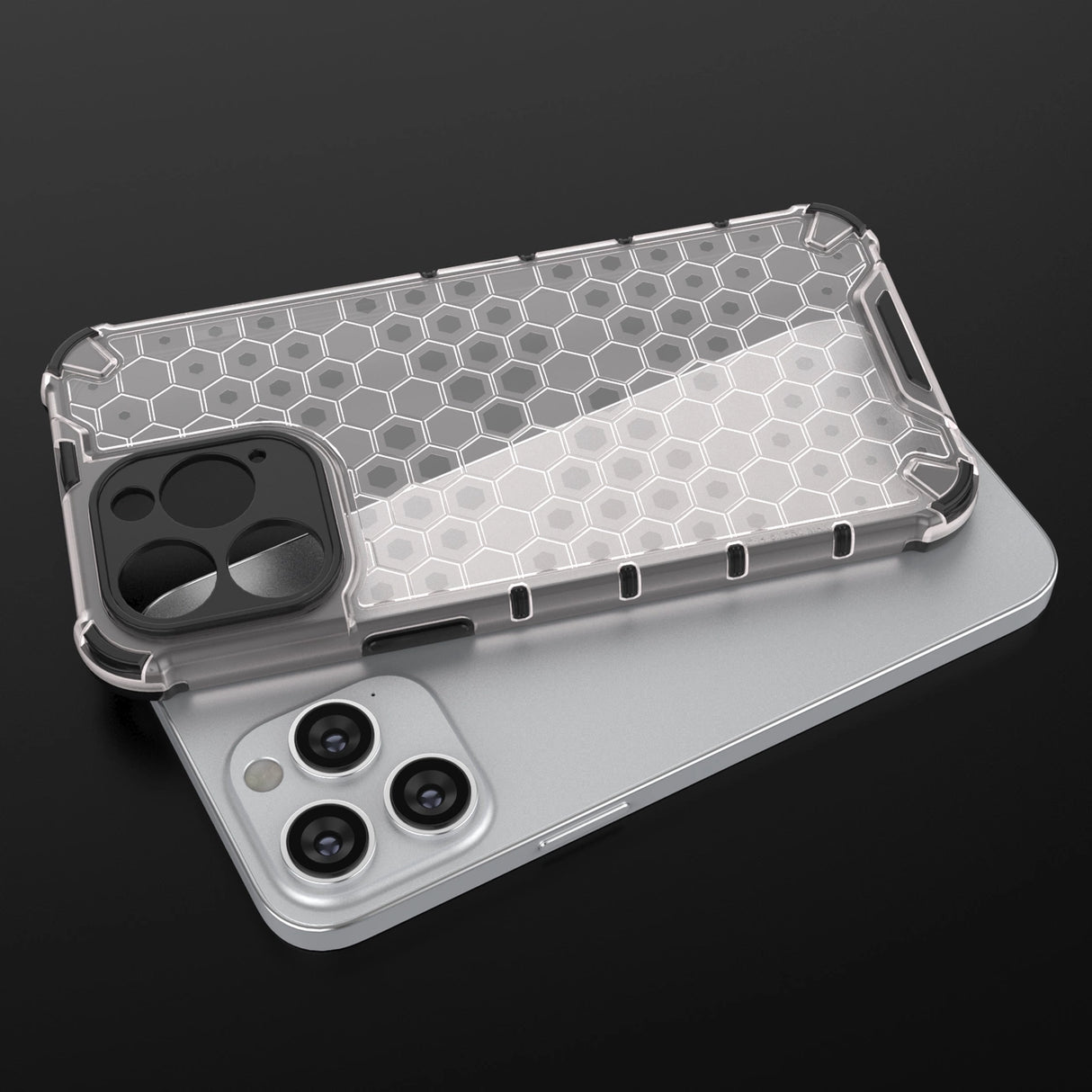 Honeycomb case til iPhone 14 Pro pansret hybrid cover gennemsigtigt