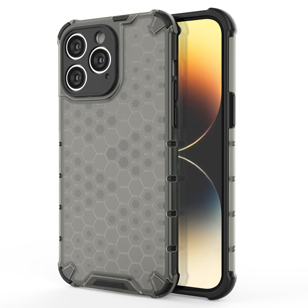Honeycomb case til iPhone 14 Pro Max pansret hybrid cover sort