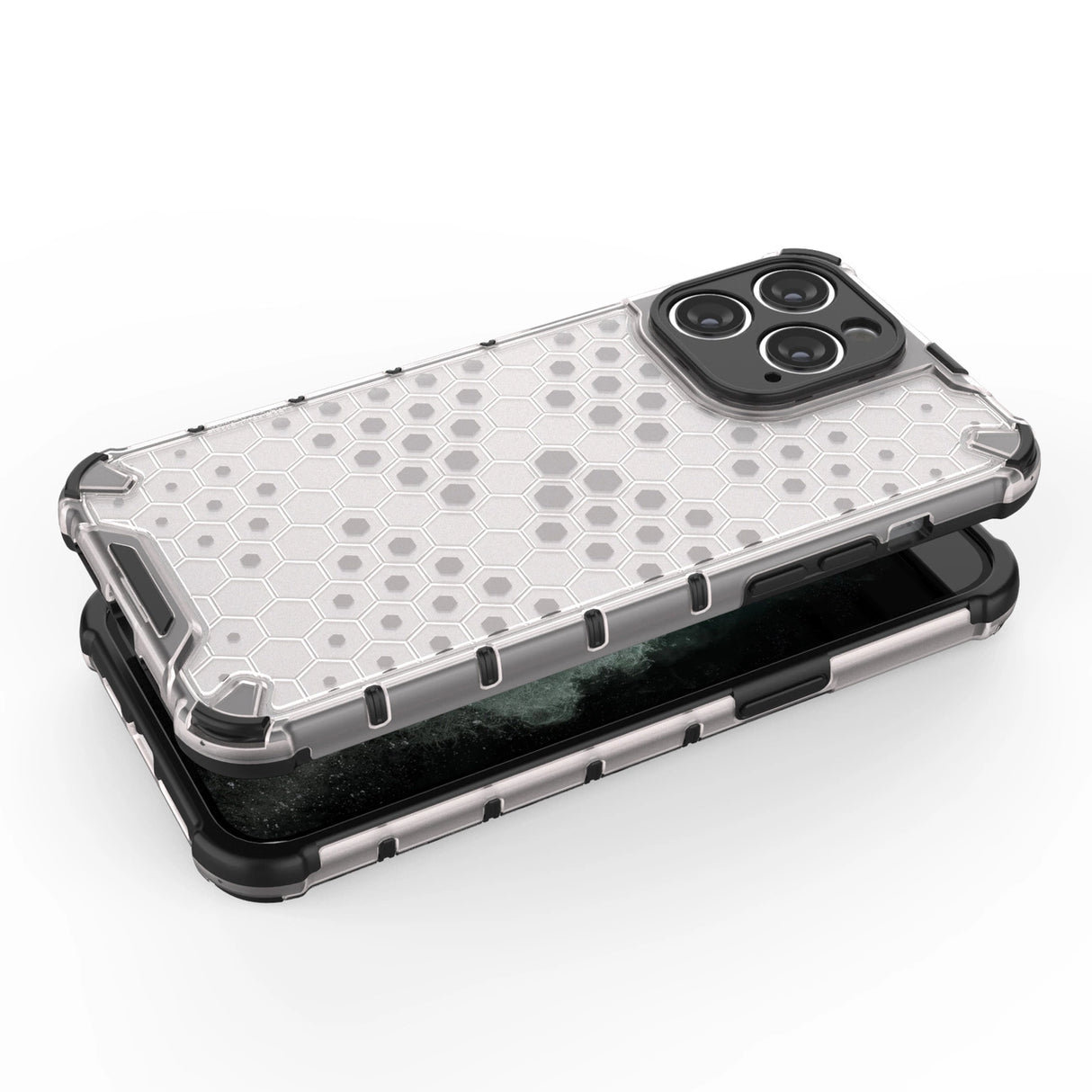 Honeycomb case til iPhone 14 Pro Max pansret hybrid cover blå