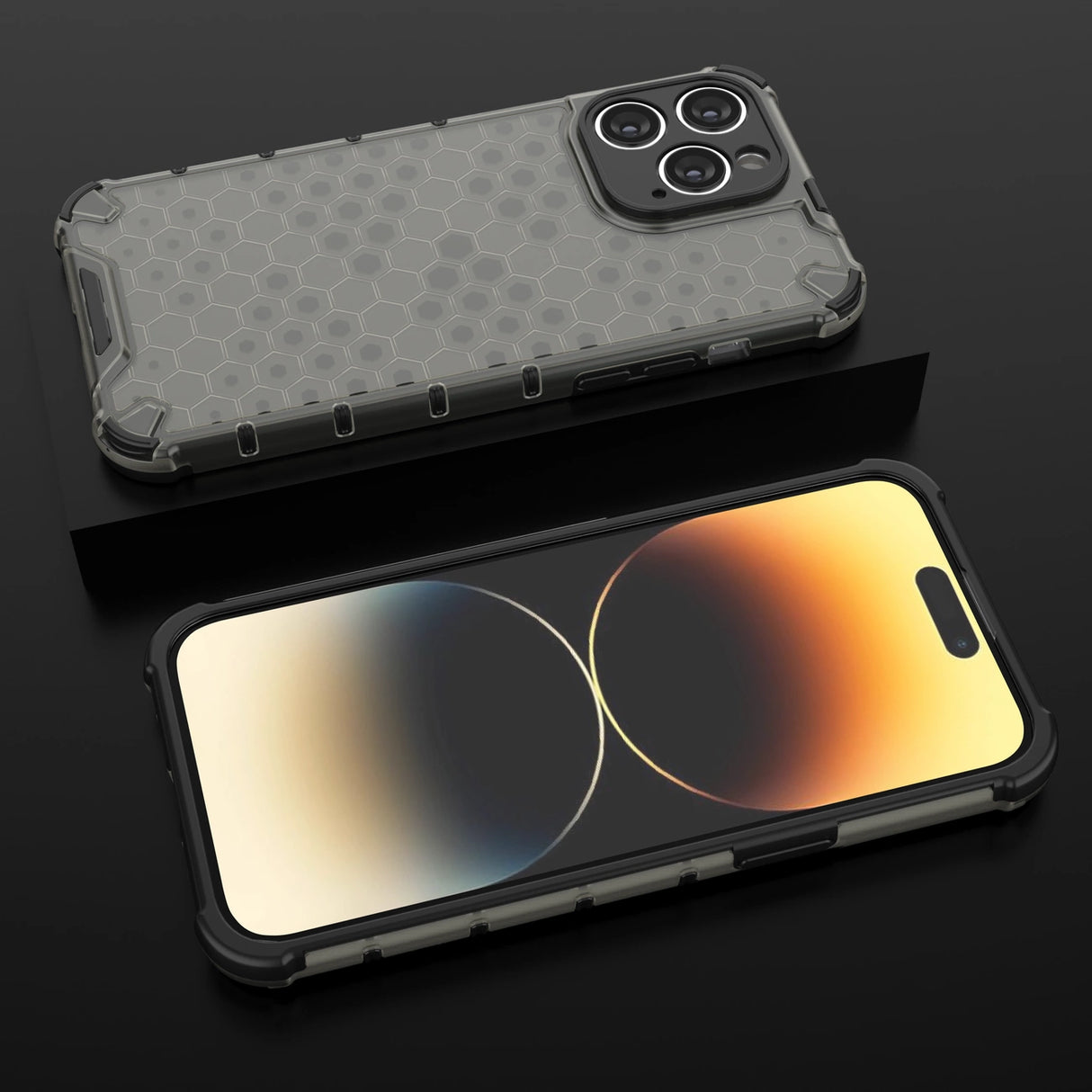 Honeycomb case til iPhone 14 Pro Max pansret hybrid cover gennemsigtigt
