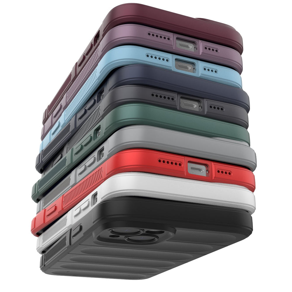 Magic Shield Case for iPhone 14 Plus elastisk rustet kuffert i burgundfarve
