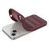 Magic Shield Case for iPhone 14 Plus elastisk rustet kuffert i burgundfarve