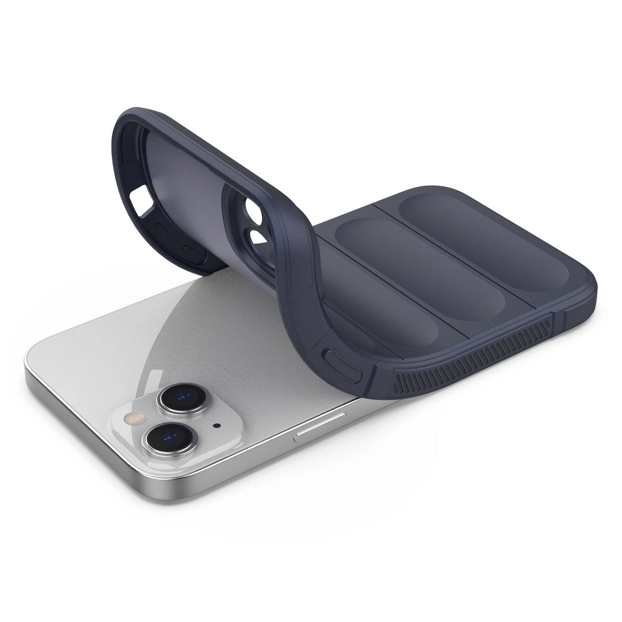 Magic Shield Case til iPhone 14 Plus fleksibelt pansret mørkblå omslag
