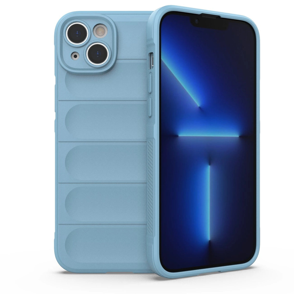 Magic Shield Case for iPhone 14 Plus fleksibelt pansret sag lysblå