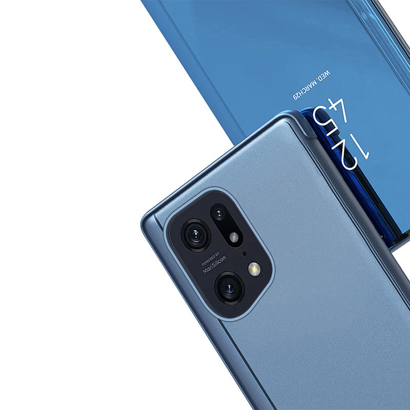 Clear View Case cover til Oppo Find X5 Pro cover med en flap sort