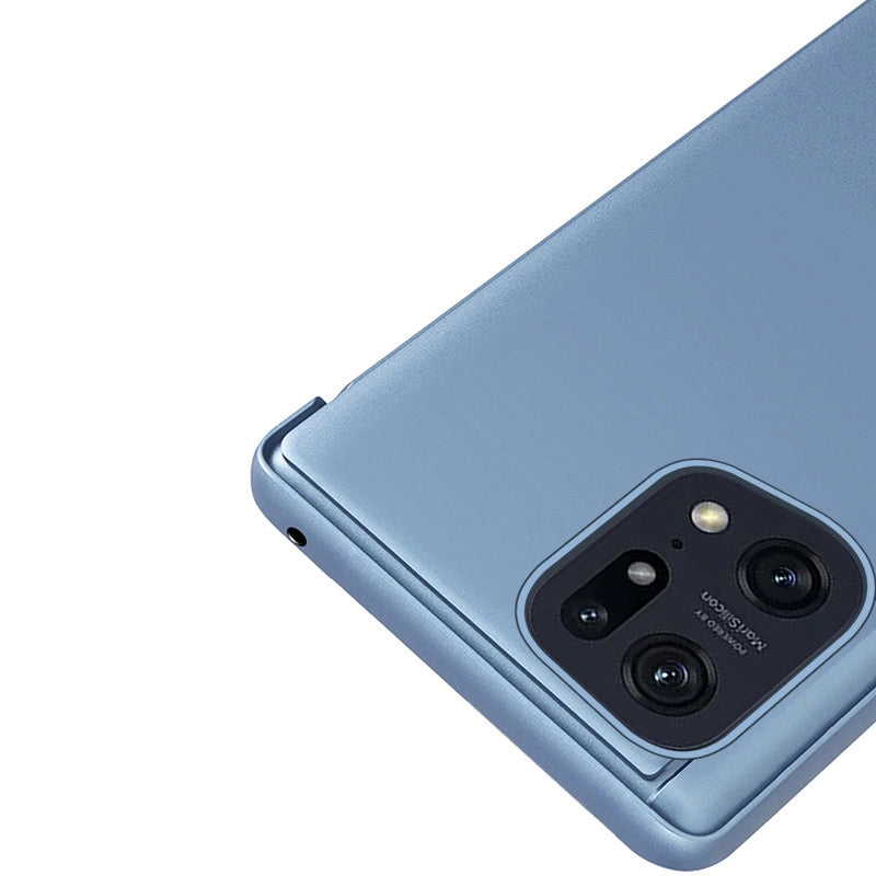 Clear View Case cover til Oppo Find X5 Pro cover med en flap sort