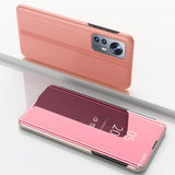 Clear View Case cover til Xiaomi 12 Lite cover med en flap pink
