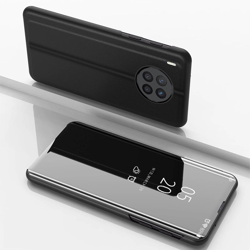 Clear View Case cover til Huawei nova 8i cover med en flap sort