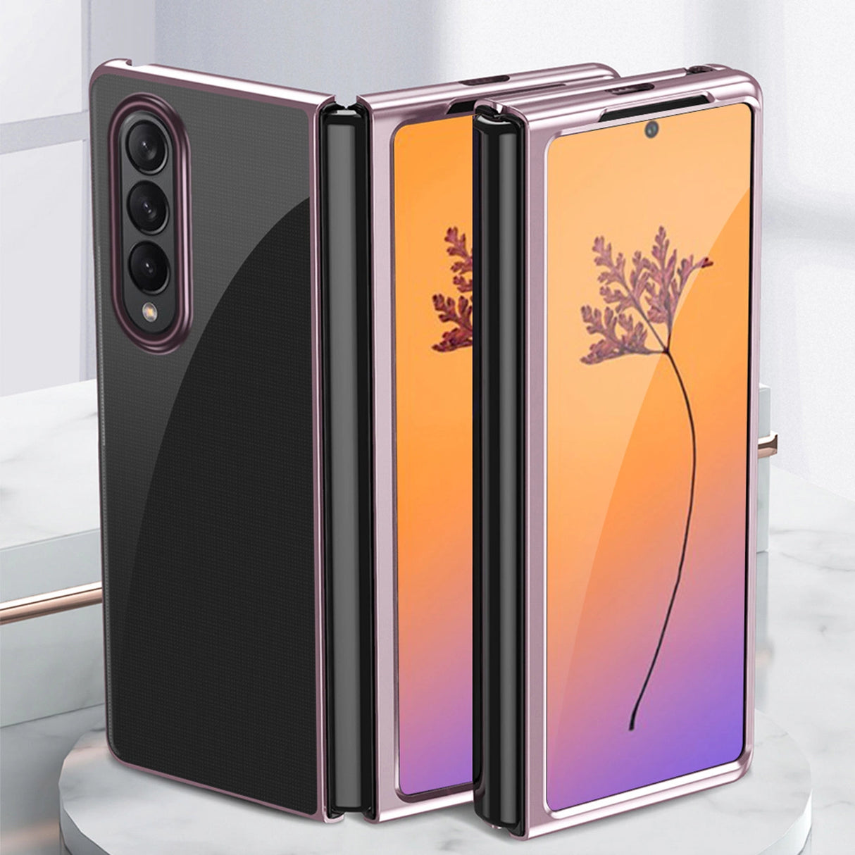 Hylde til Samsung Galaxy Z Fold 4 med blå metalramme