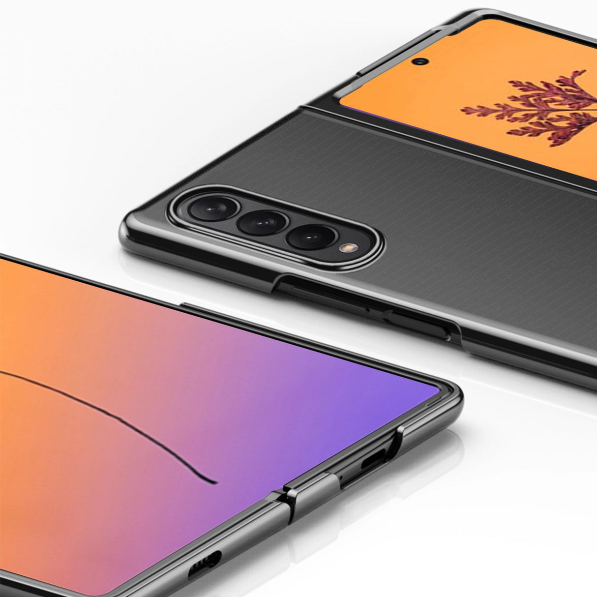 Hylde til Samsung Galaxy Z Fold 4 med blå metalramme