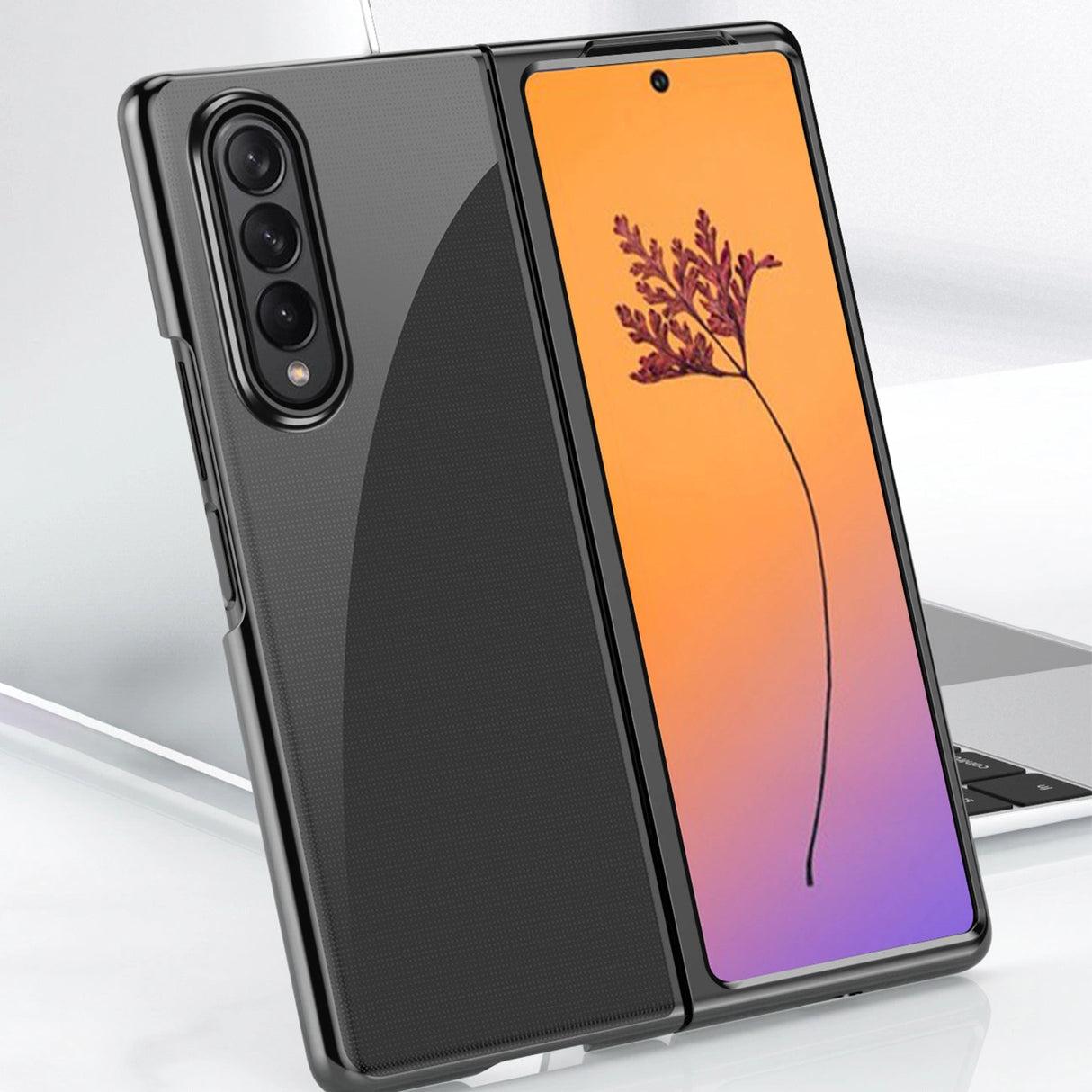 Hylde til Samsung Galaxy Z Fold 4 med blå metalramme