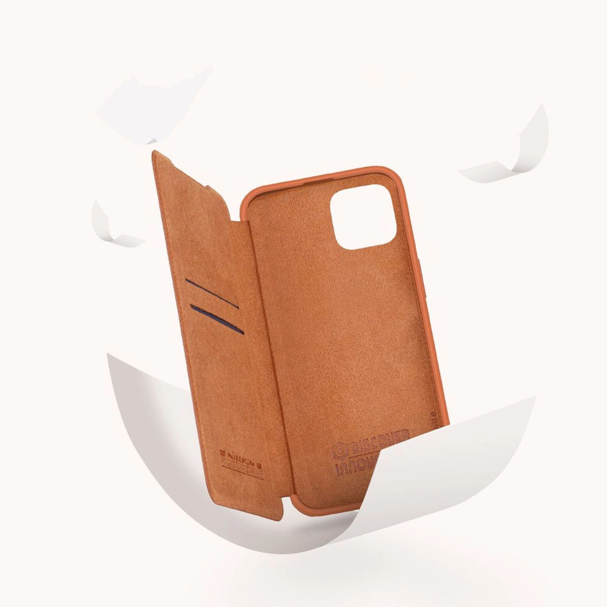 Nillkin Qin Leather Pro Case iPhone 14 Plus Camera Cover Holster Cover Flip Case Blue