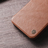 Nillkin Qin Leather Pro Case iPhone 14 Plus Camera Cover Holster Cover Flip Case Blue