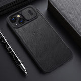 Nillkin Qin Leather Pro Case iPhone 14 Plus Camera Cover Holster Cover Flip Case Blue