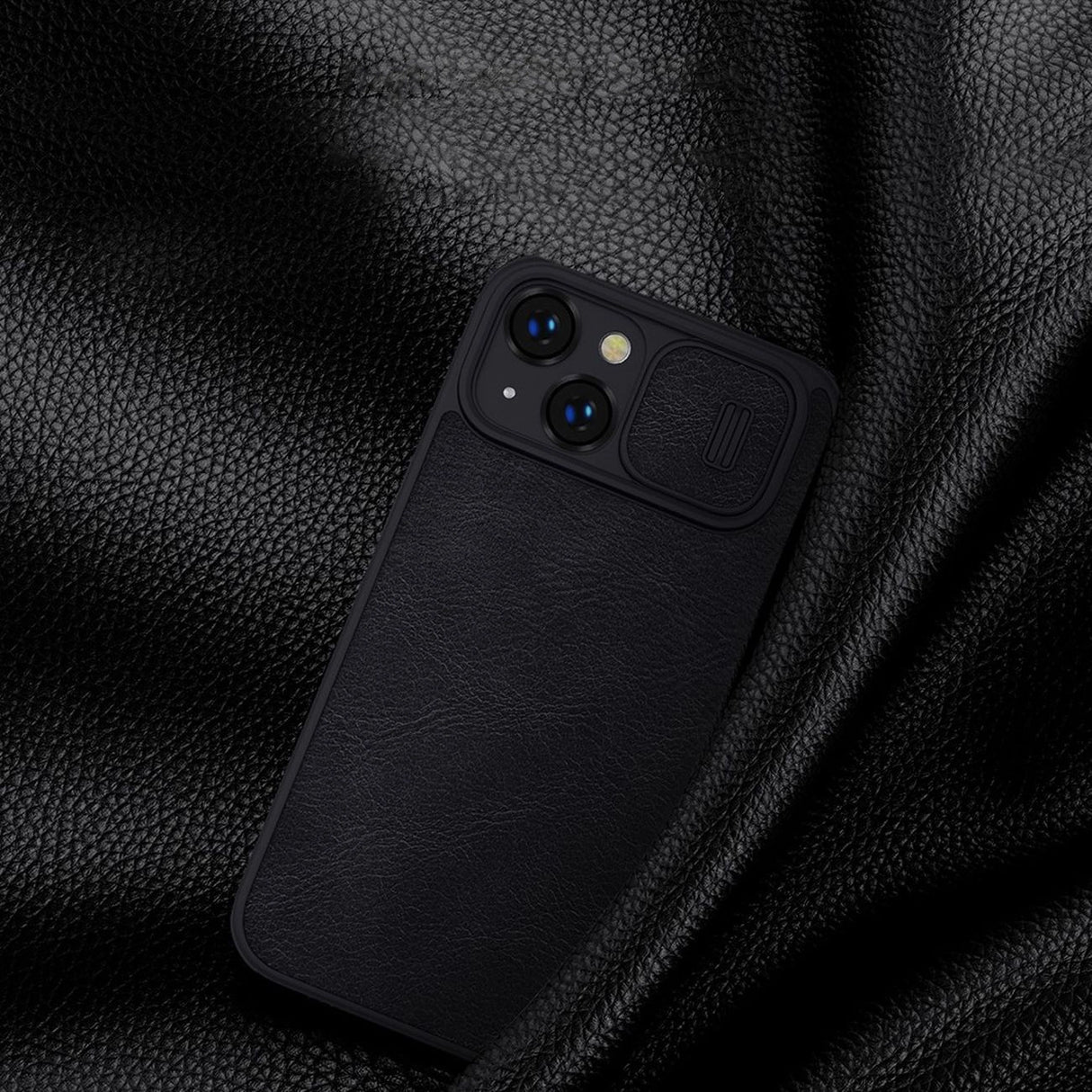 Nillkin Qin Leather Pro Case iPhone 14 Plus Camera Cover Holster Cover Flip Case Blue
