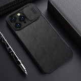 Nillkin Qin Leather Pro Case iPhone 14 Pro Max Camera Cover Holster Cover Flip Case Brown