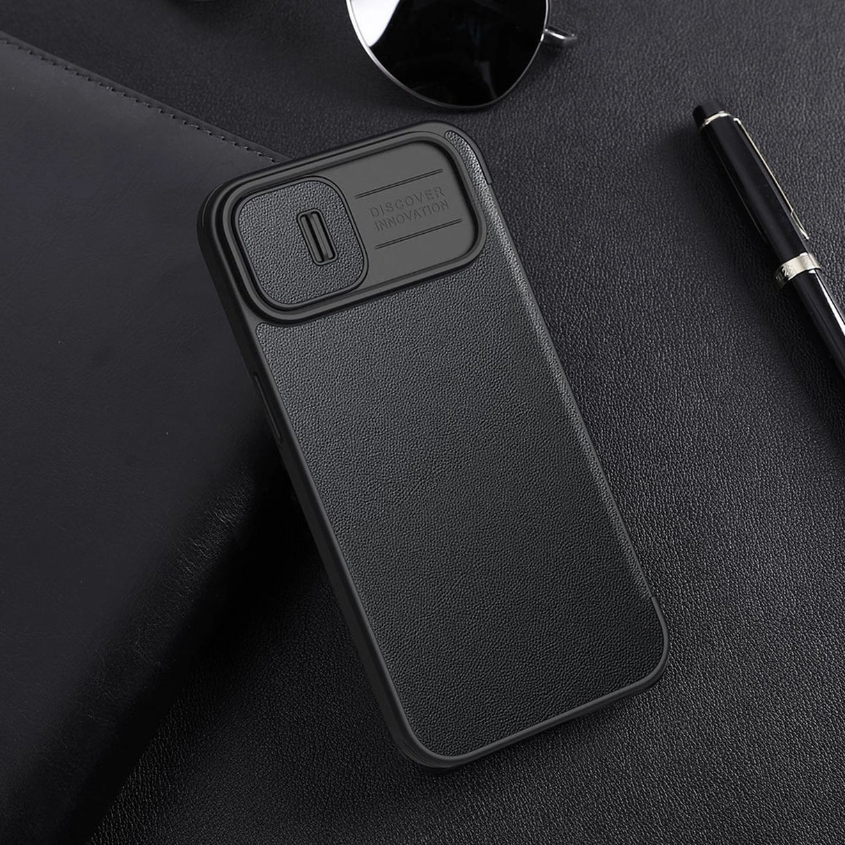 Nillkin Qin Leather Pro Case iPhone 14 Plus Camera Cover Holster Cover Flip Case Grøn