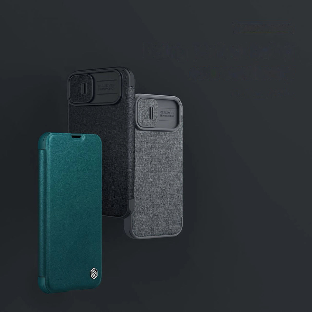 Nillkin Qin Leather Pro Case iPhone 14 Plus Camera Cover Holster Cover Flip Case Grøn