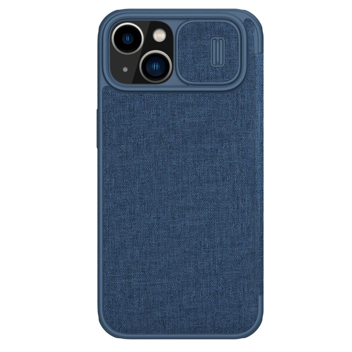 Nillkin Qin Cloth Pro Case Case for iPhone 14 Plus Kamera Cover Holster Cover Flip Case Blå