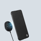 Nillkin Qin Cloth Pro Case Case for iPhone 14 Pro Max Kamera Cover Holster Cover Flip Case Blå
