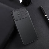 Nillkin Qin Cloth Pro Case Case for iPhone 14 Pro Max Kamera Cover Holster Cover Flip Case Blå