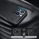 Nillkin Qin Cloth Pro Case Case for iPhone 14 Pro Max Kamera Cover Holster Cover Flip Case Blå