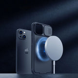 Nillkin CamShield Pro Magnetisk Case iPhone 14 Plus Cover Camera Protector Blue (med MagSafe)