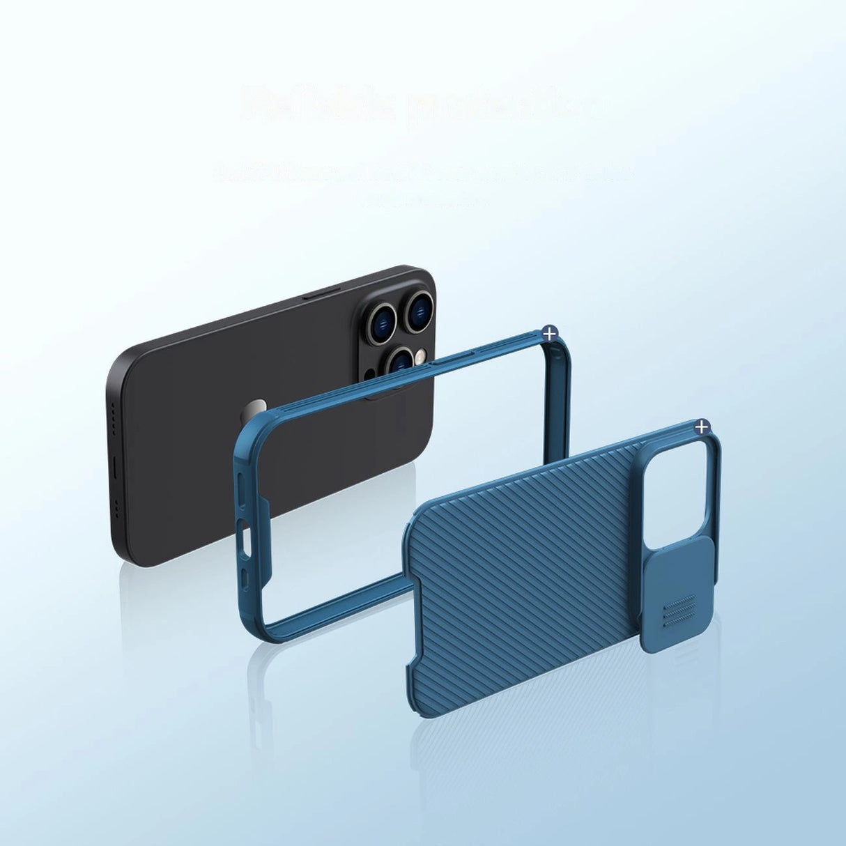Nillkin CamShield Pro Magnetic Case iPhone 14 Pro Max Cover Camera Protector Blue (med MagSafe)