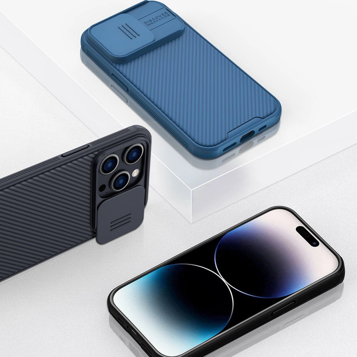 Nillkin CamShield Pro Magnetic Case iPhone 14 Pro Max Cover Camera Protector Blue (med MagSafe)