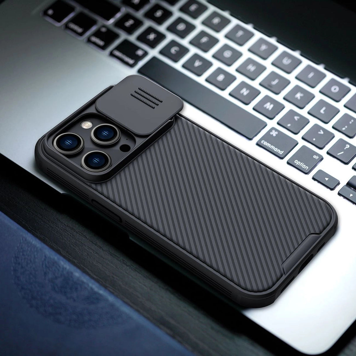 Nillkin CamShield Pro Case iPhone 14 Pro Armored Cover Camera Protector Blå