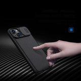 Nillkin CamShield Pro Case iPhone 14 Plus Armored Cover Camera Protector Blå