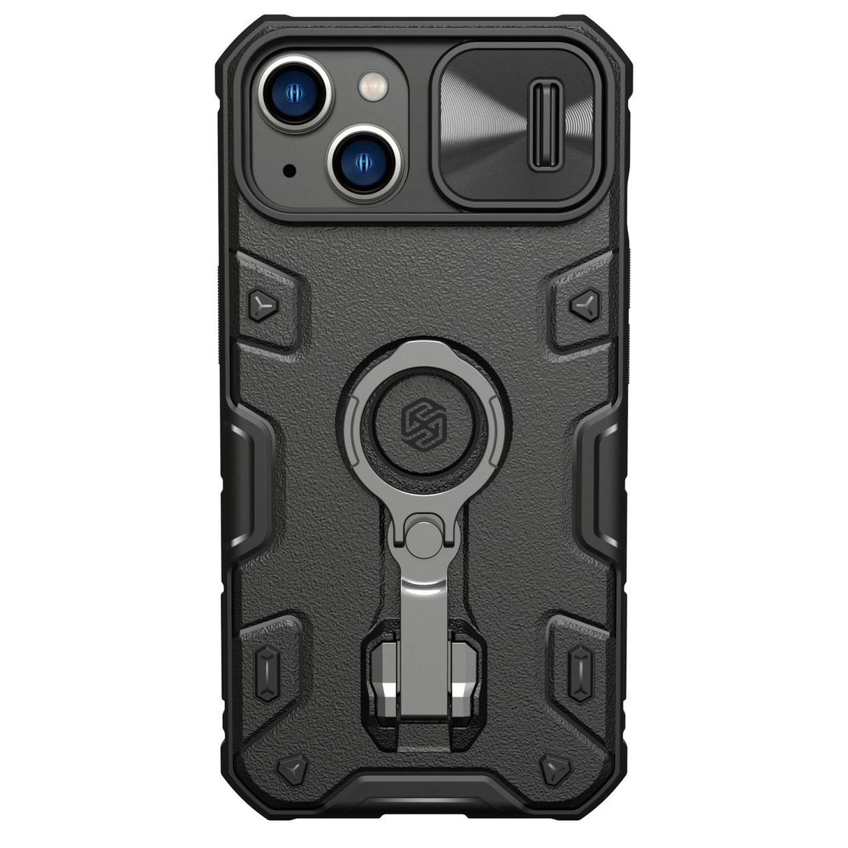 Nillkin CamShield Armor Pro Case iPhone 14 Plus case pansret cover med kamera cover ring stand sort