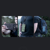 Nillkin CamShield Armor Pro Case iPhone 14 Plus pansret cover med kamera cover ring stativ blå