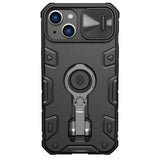 Nillkin CamShield Armor Pro Magnetic Case iPhone 14 Plus MagSafe pansret cover stand ring sort