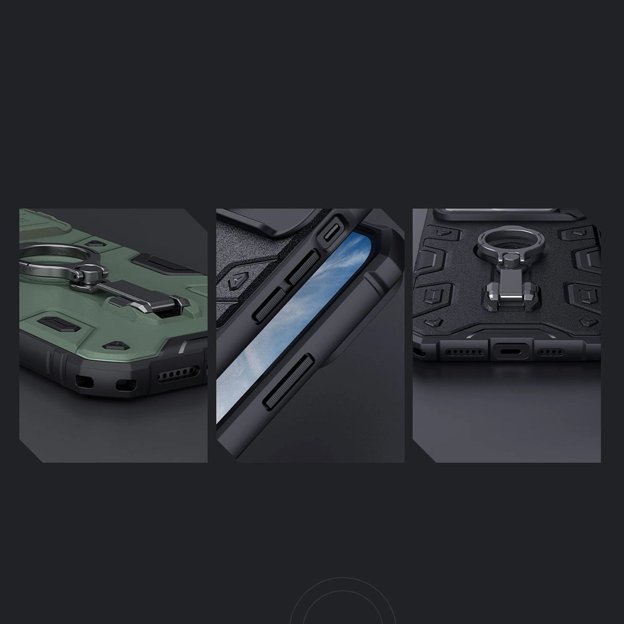 Nillkin CamShield Armor Pro Magnetic Case iPhone 14 Plus MagSafe pansret cover stand ring sort
