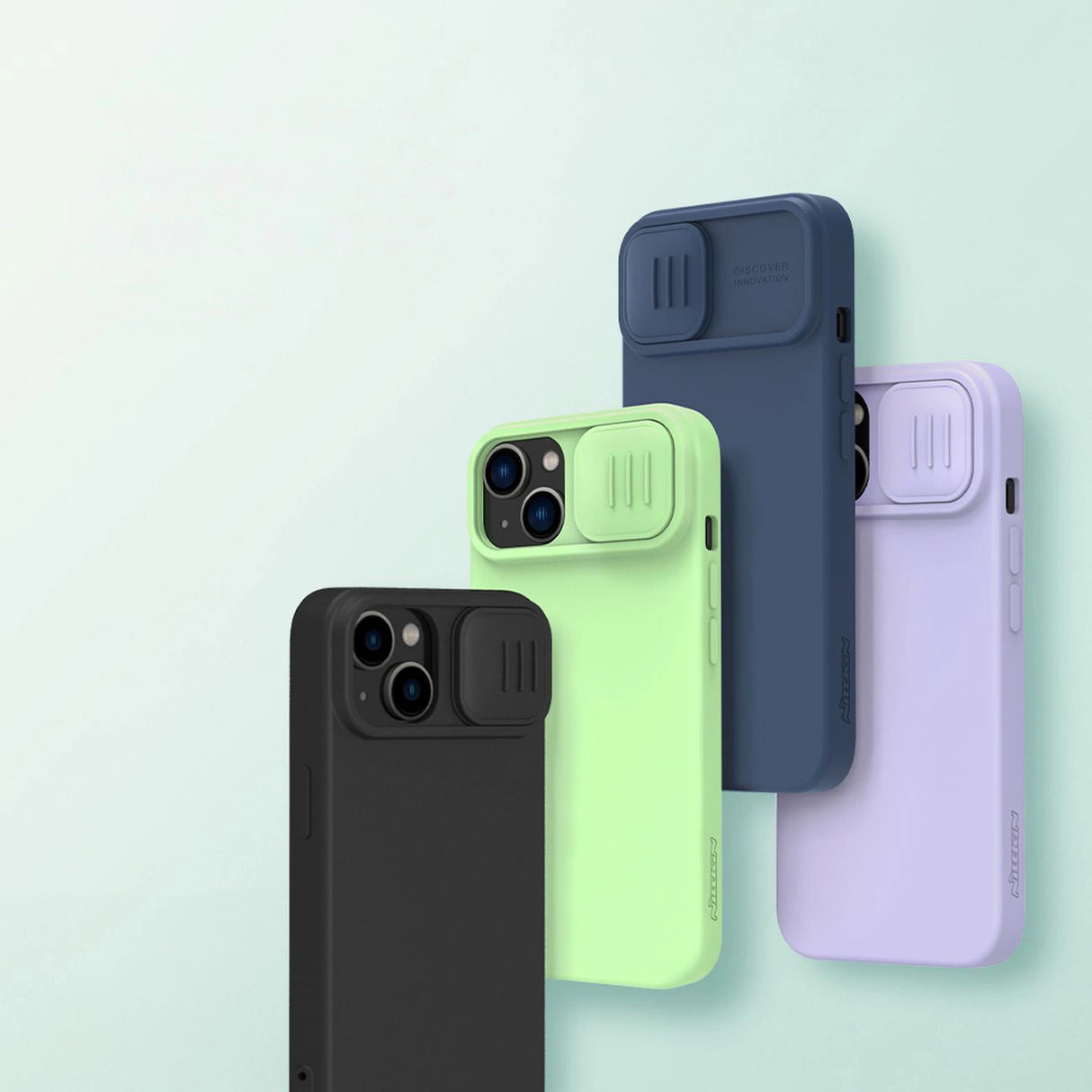 Nillkin CamShield Magnetisk Silicone Case iPhone 14 Plus Magnetisk MagSafe Cover med Kamera Beskytter Blå