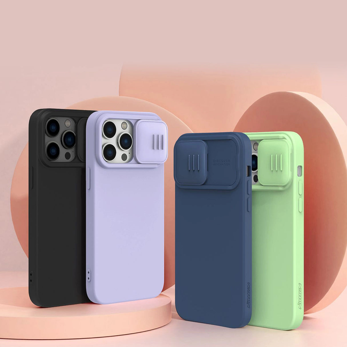 Nillkin CamShield Magnetisk Silicone Case iPhone 14 Pro Max Magnetisk MagSafe Cover med Kamera Beskytter Blå
