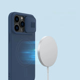 Nillkin CamShield Magnetisk Silicone Case iPhone 14 Pro Max Magnetisk MagSafe Cover med Kamera Beskytter Blå