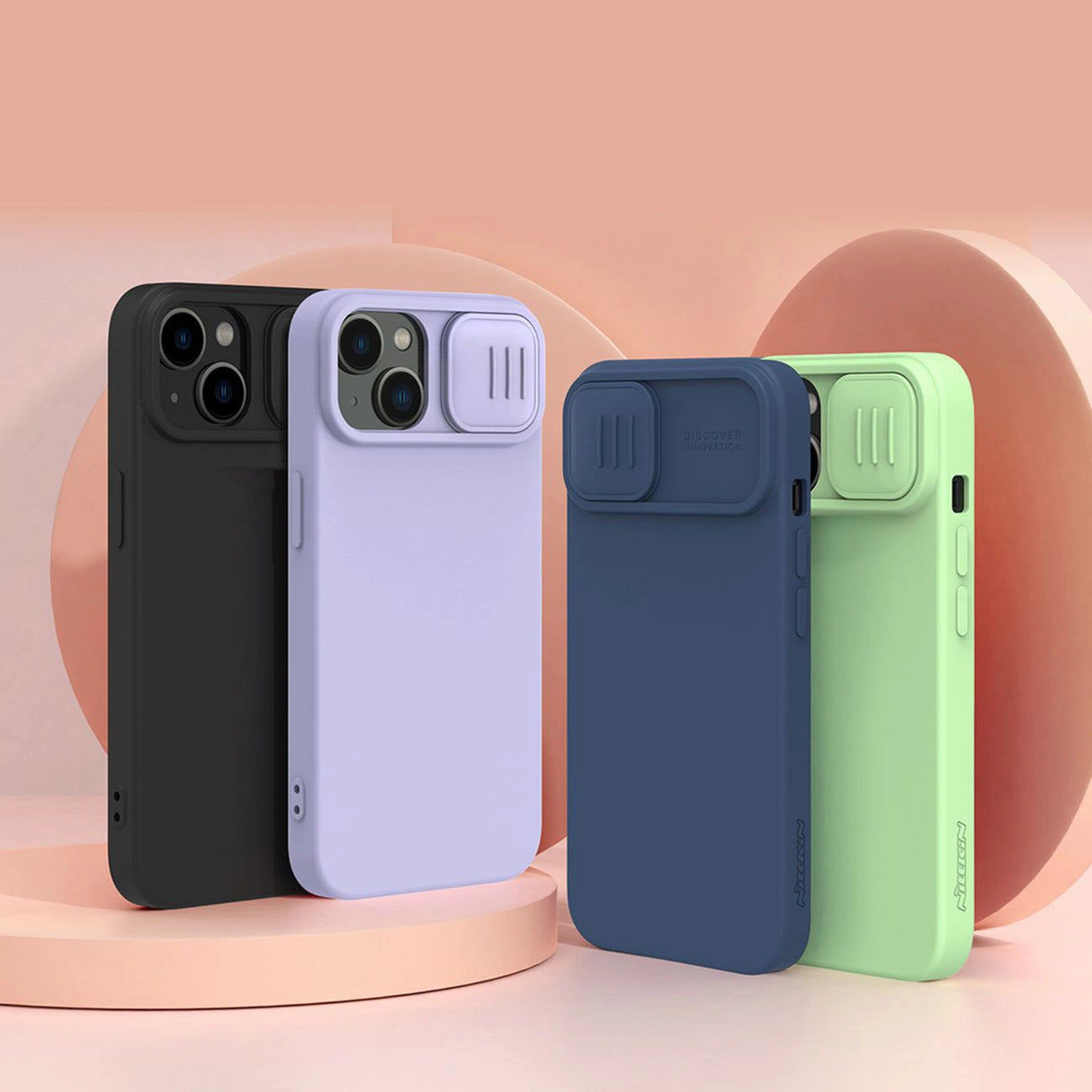 Nillkin CamShield Silky Silicone Case iPhone 14 Case med kamera beskytter sort