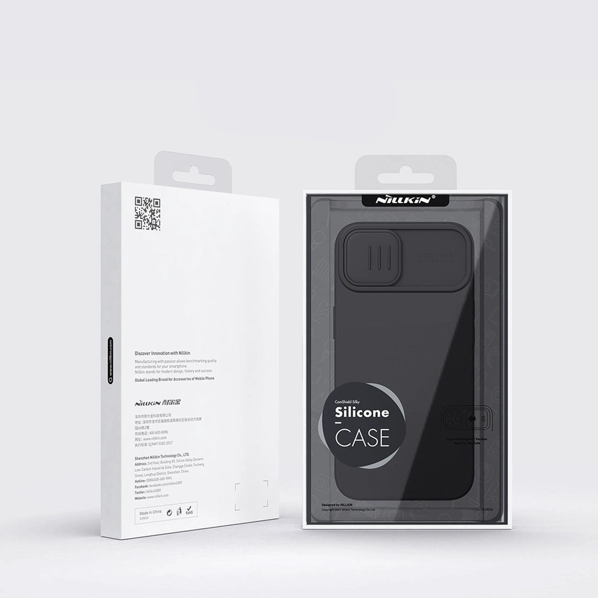 Nillkin CamShield Silky Silicone Case iPhone 14 Case med kamera beskytter sort