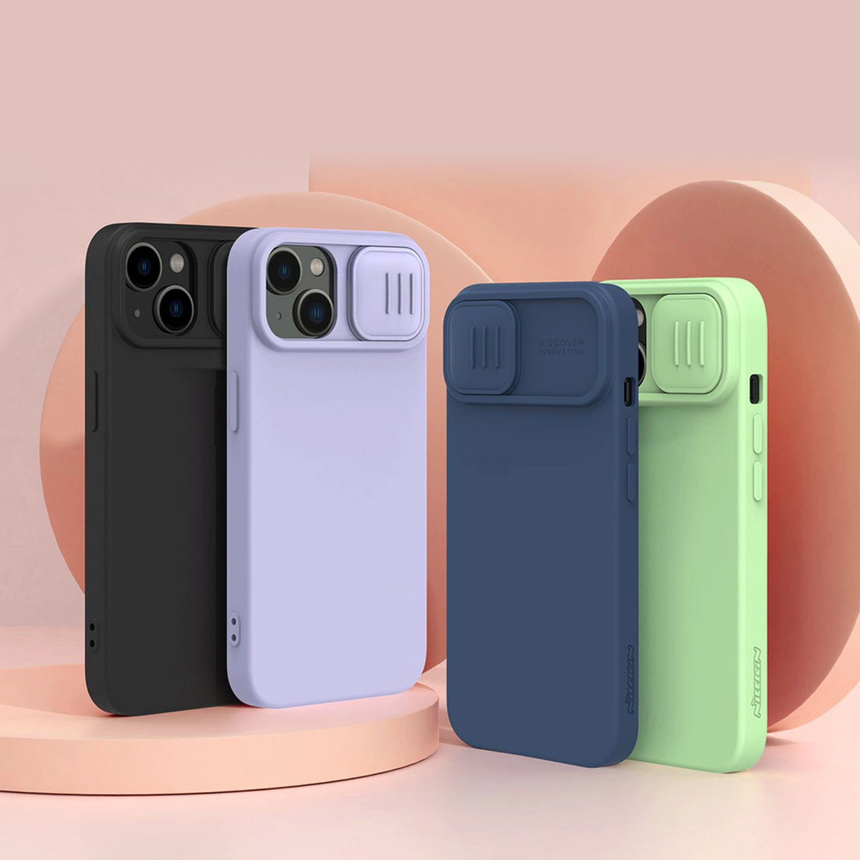 Nillkin CamShield Silky Silicone Case iPhone 14 Plus Case med kamera beskytter Blå