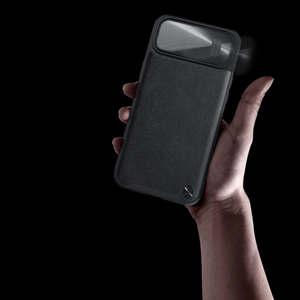 Nillkin CamShield Leather S Case iPhone 14 case cover med kamera cover sort